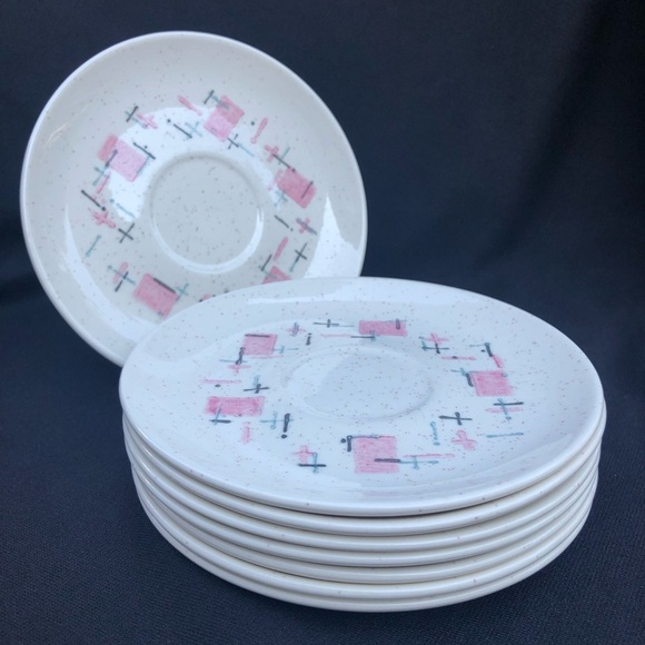 Vernon’s Tickled Pink Saucers - Set of 8 - Picture 4 of 7